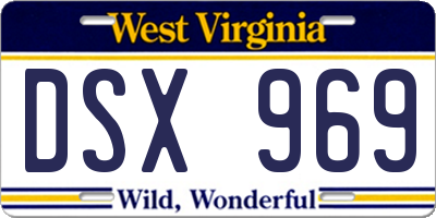 WV license plate DSX969