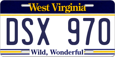 WV license plate DSX970