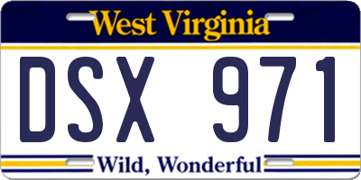 WV license plate DSX971
