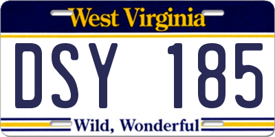 WV license plate DSY185