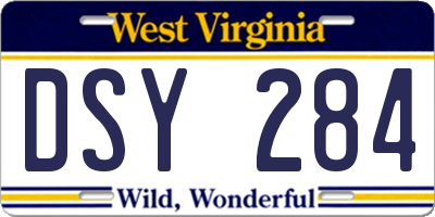 WV license plate DSY284
