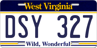 WV license plate DSY327