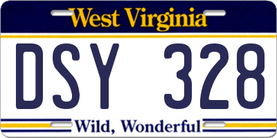 WV license plate DSY328