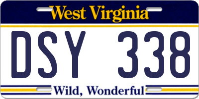 WV license plate DSY338