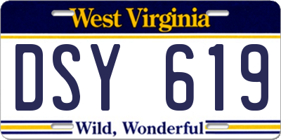WV license plate DSY619