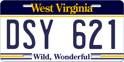 WV license plate DSY621