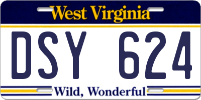 WV license plate DSY624