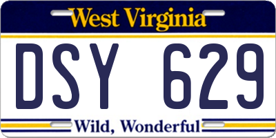 WV license plate DSY629