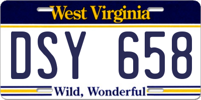 WV license plate DSY658