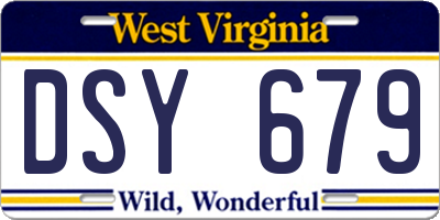 WV license plate DSY679