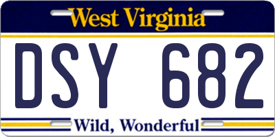 WV license plate DSY682