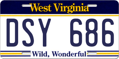 WV license plate DSY686