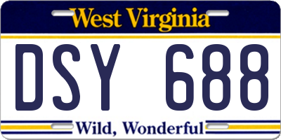 WV license plate DSY688