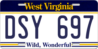 WV license plate DSY697