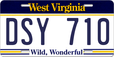 WV license plate DSY710