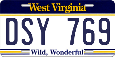 WV license plate DSY769