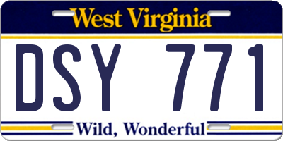 WV license plate DSY771