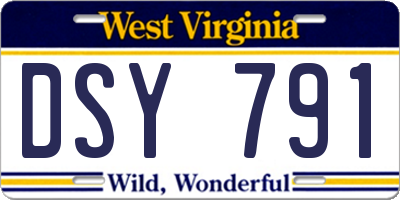 WV license plate DSY791