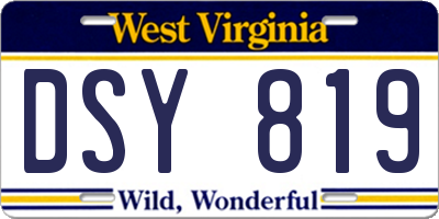 WV license plate DSY819