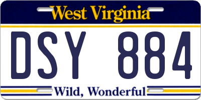 WV license plate DSY884