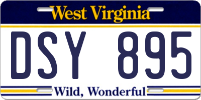 WV license plate DSY895