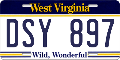 WV license plate DSY897