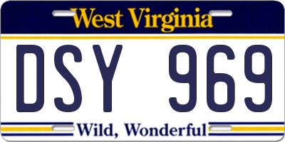 WV license plate DSY969