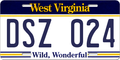 WV license plate DSZ024