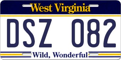 WV license plate DSZ082