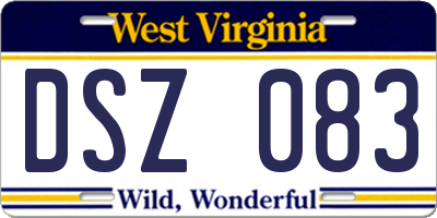 WV license plate DSZ083