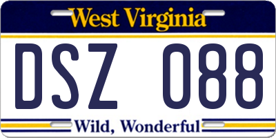WV license plate DSZ088
