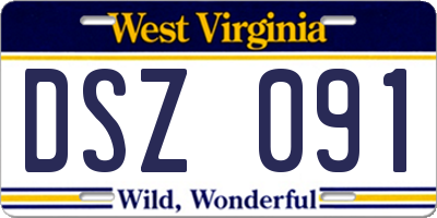 WV license plate DSZ091