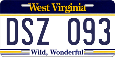 WV license plate DSZ093