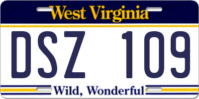 WV license plate DSZ109