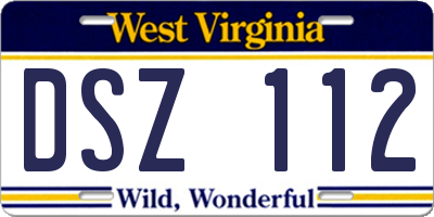 WV license plate DSZ112