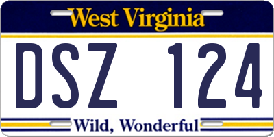 WV license plate DSZ124