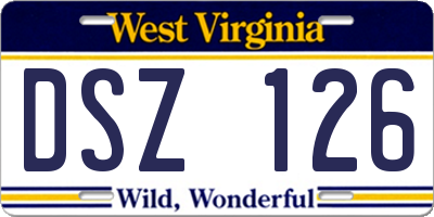WV license plate DSZ126