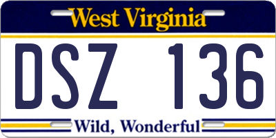 WV license plate DSZ136