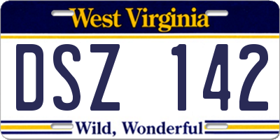 WV license plate DSZ142