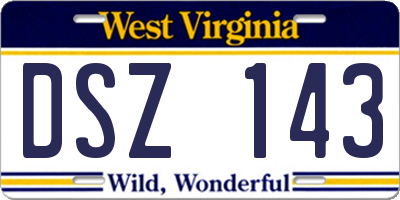 WV license plate DSZ143