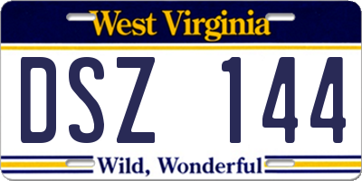 WV license plate DSZ144