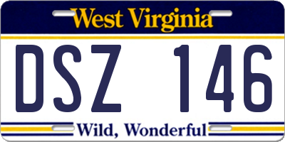WV license plate DSZ146