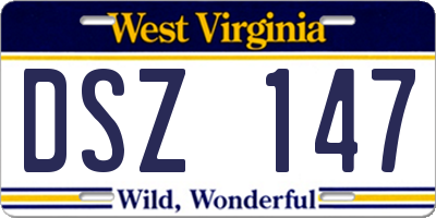WV license plate DSZ147