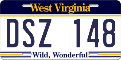 WV license plate DSZ148