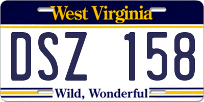 WV license plate DSZ158