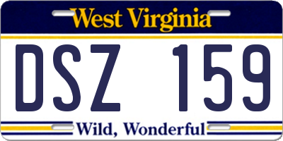 WV license plate DSZ159