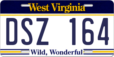 WV license plate DSZ164