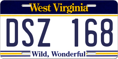 WV license plate DSZ168