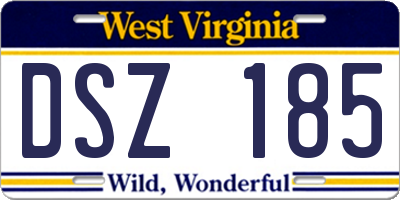 WV license plate DSZ185
