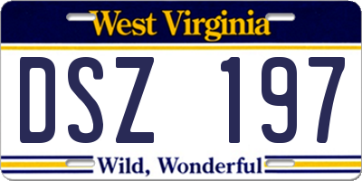 WV license plate DSZ197